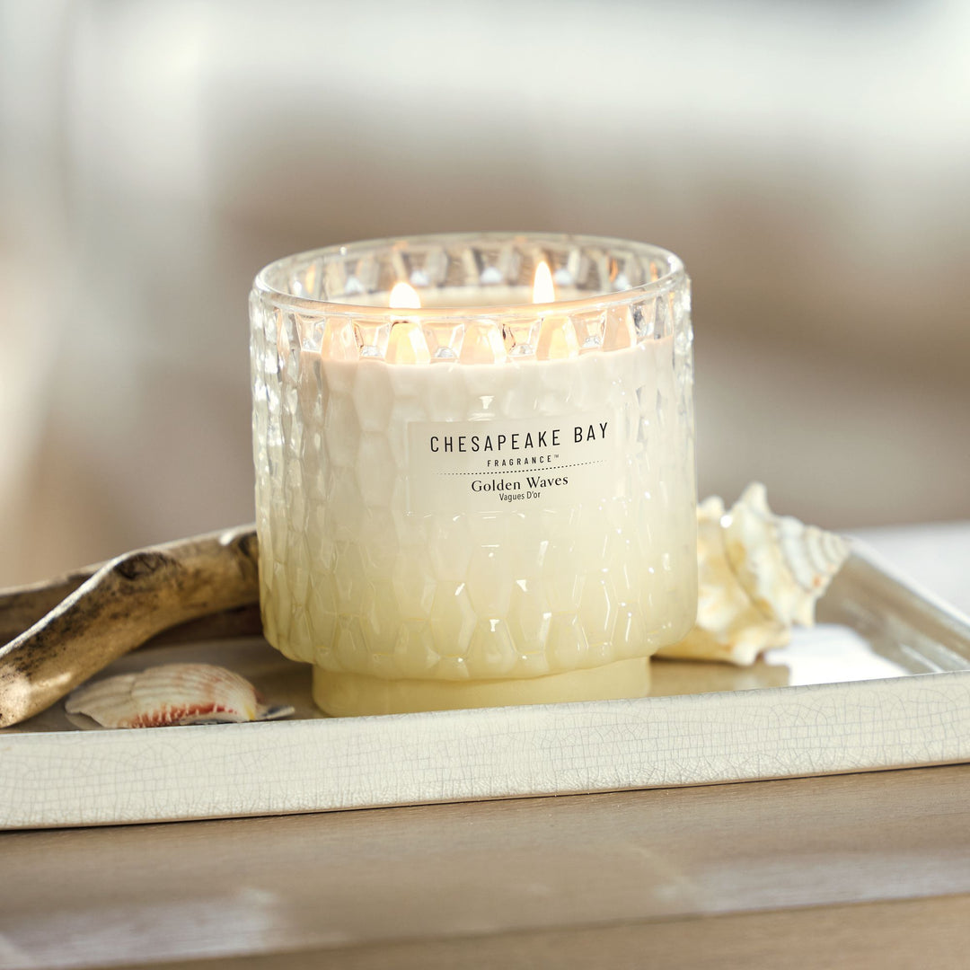 Golden Waves Large Candle by Chesapeake Bay