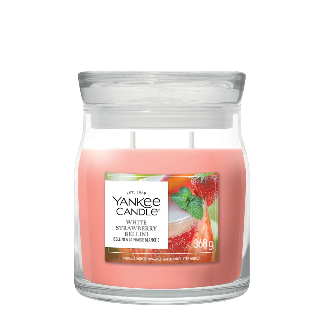 White Strawberry Bellini Signature Medium Jar Yankee Candle