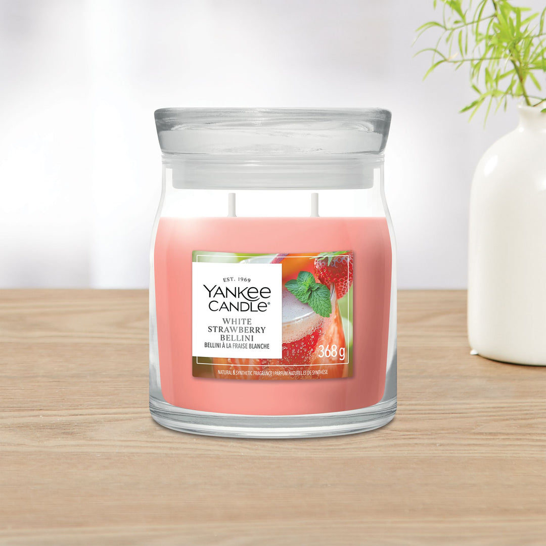 White Strawberry Bellini Signature Medium Jar Yankee Candle
