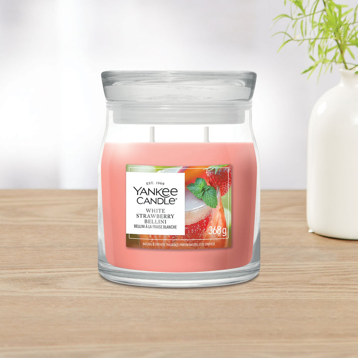 White Strawberry Bellini Signature Medium Jar Yankee Candle