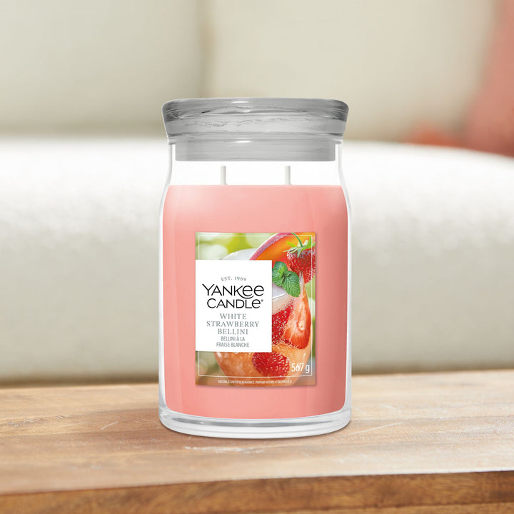 White Strawberry Bellini Signature Large Jar Yankee Candlle