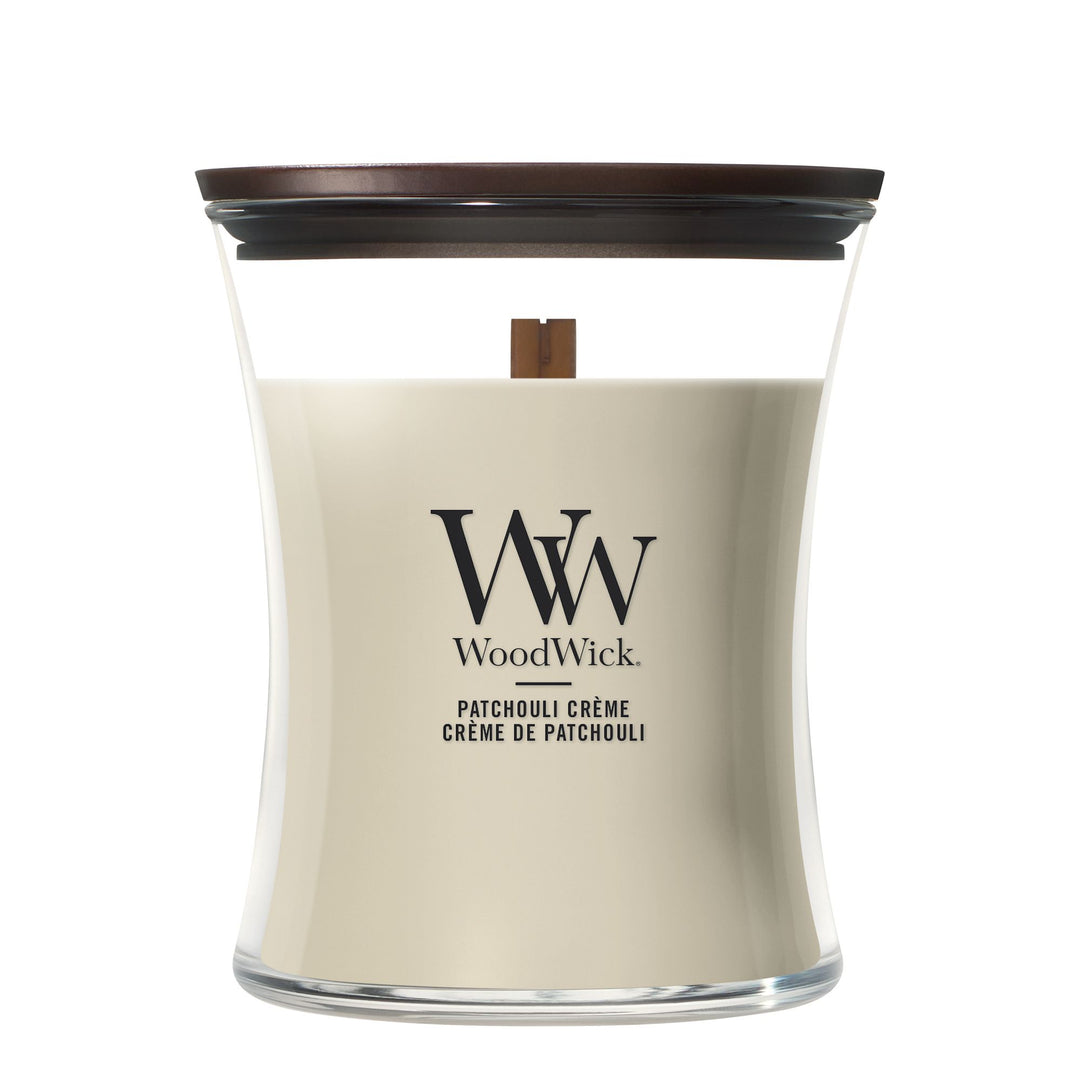 Patchouli Crème  Medium Hourglass by WoodWick