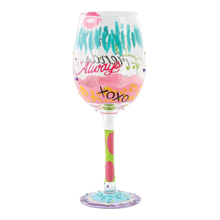 Best Friends Always Wine Glass by Lolita