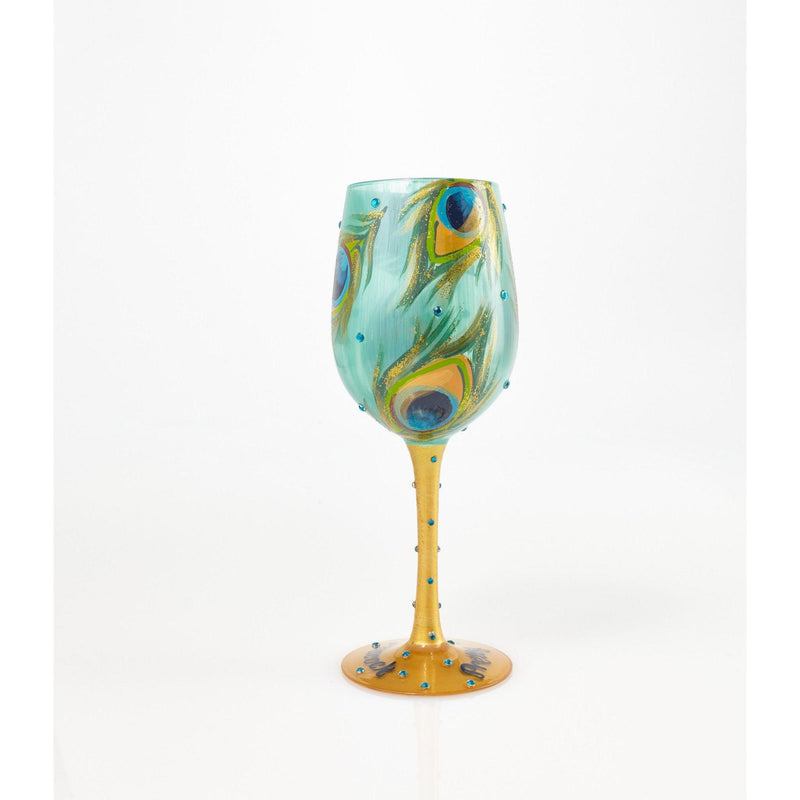 Pretty As A Peacock Wine Glass by Lolita - Enesco Gift Shop