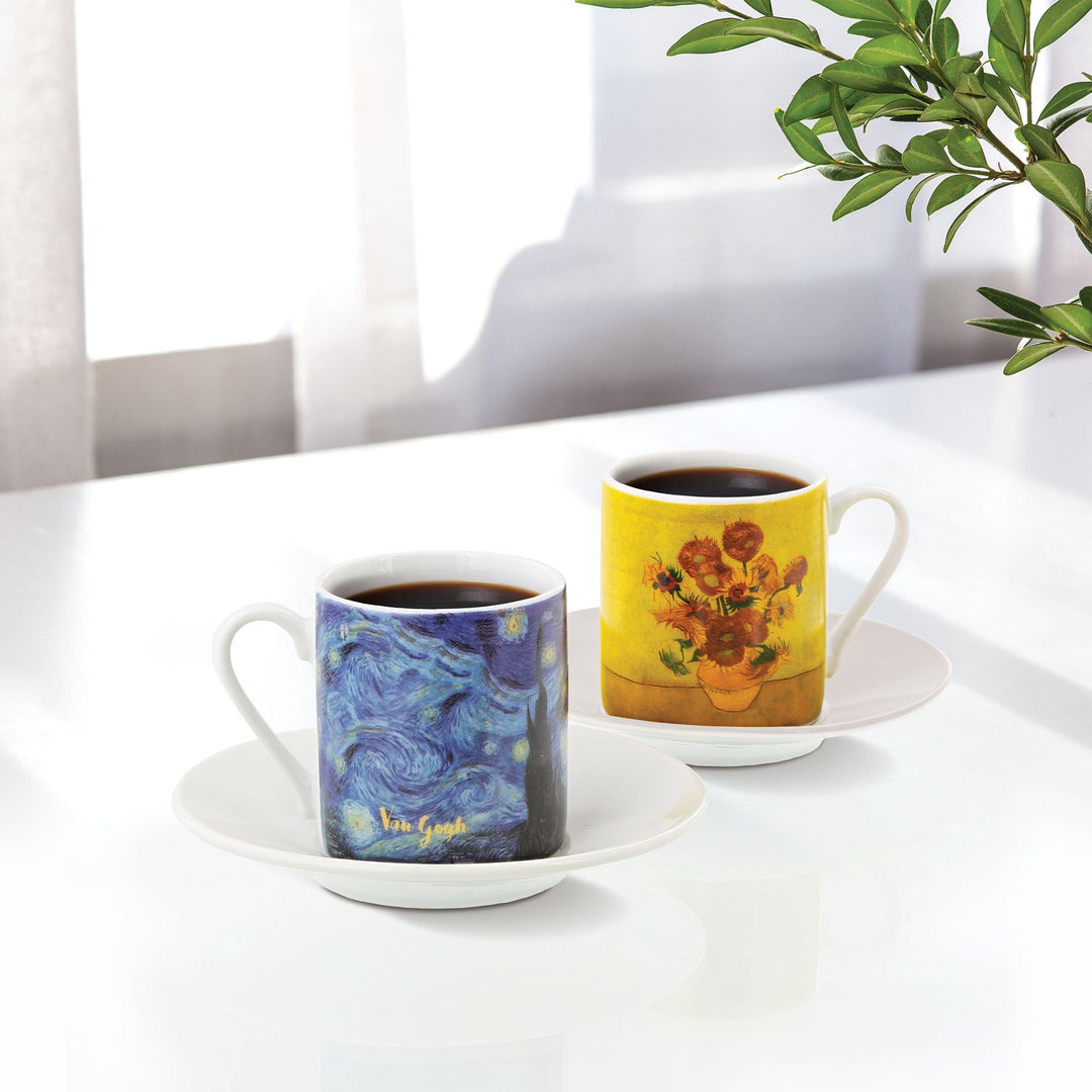 Van Gogh Assorted Cup & Saucer (Set of 2) by Arty