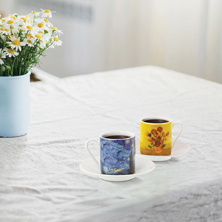 Van Gogh Assorted Cup & Saucer (Set of 2) by Arty