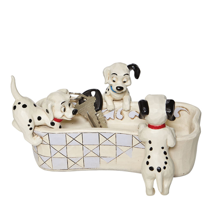 Puppy Bowl - 101 Dalmatians Bone Shaped Dish -  Disney Traditions by Jim Shore