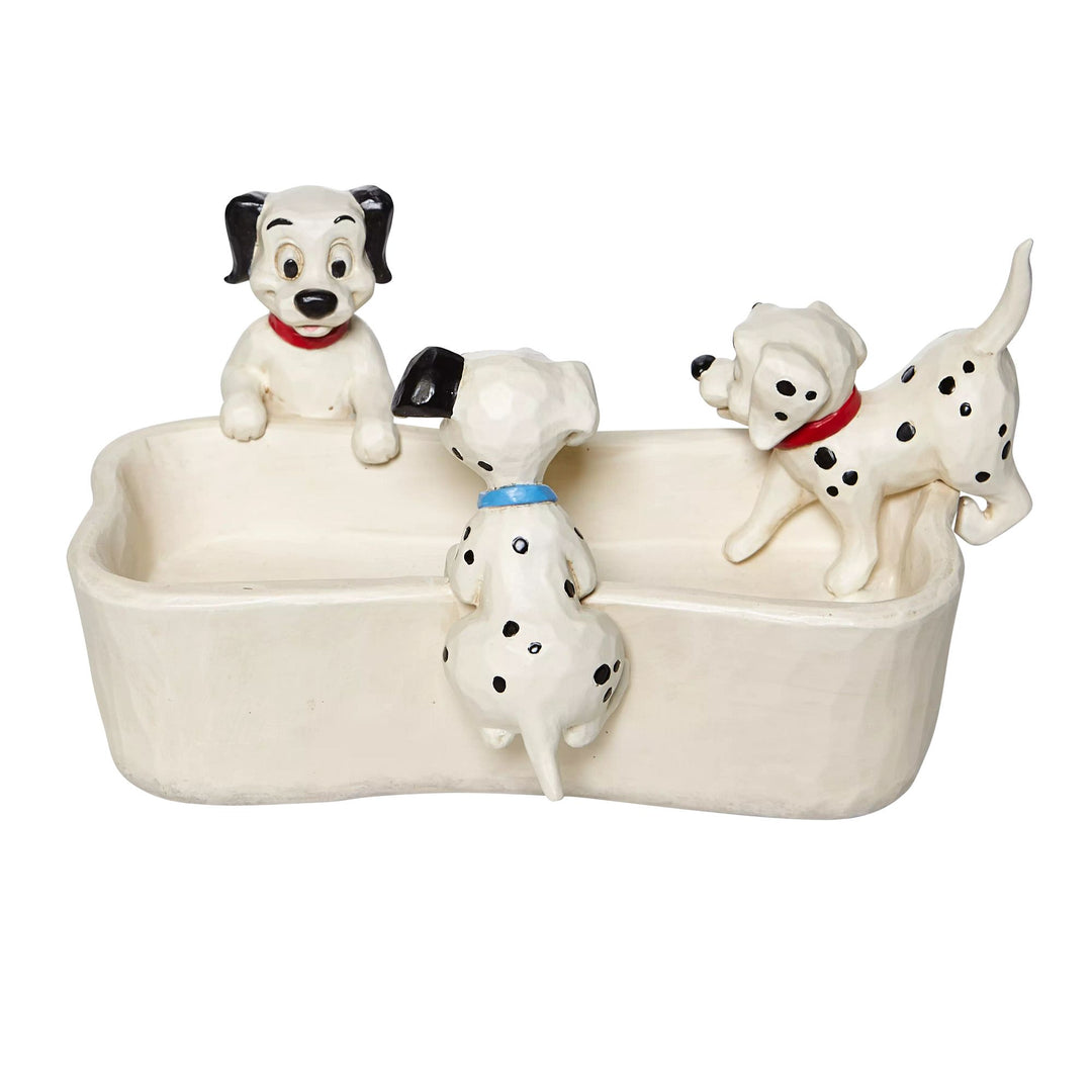 Puppy Bowl - 101 Dalmatians Bone Shaped Dish -  Disney Traditions by Jim Shore