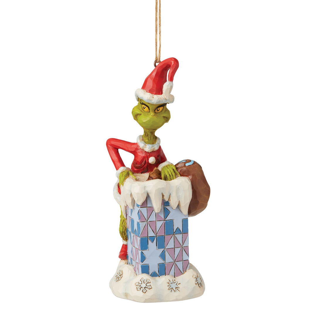 Grinch Climbing in Chimney Hanging Ornament - The Grinch by Jim Shore