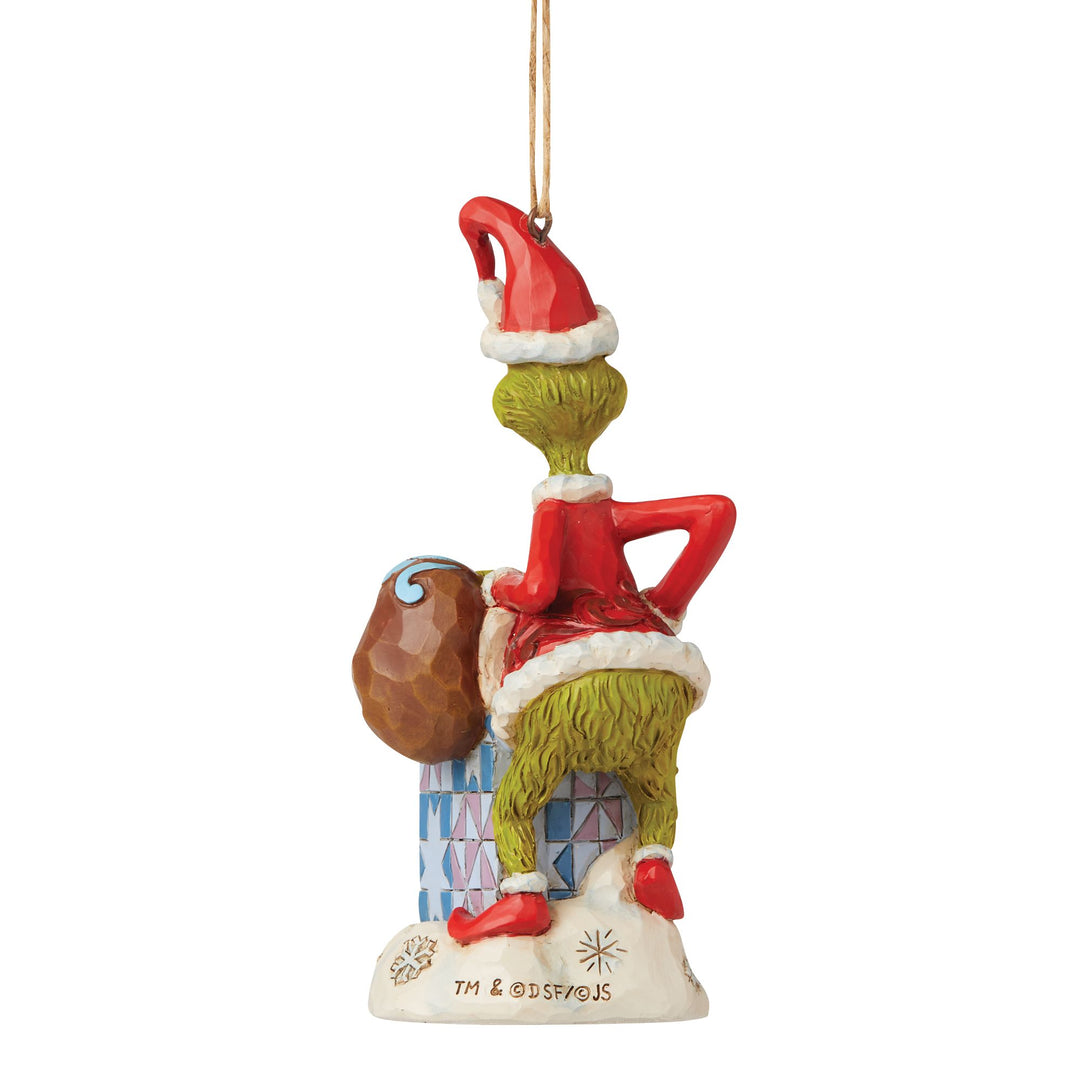 Grinch Climbing in Chimney Hanging Ornament - The Grinch by Jim Shore