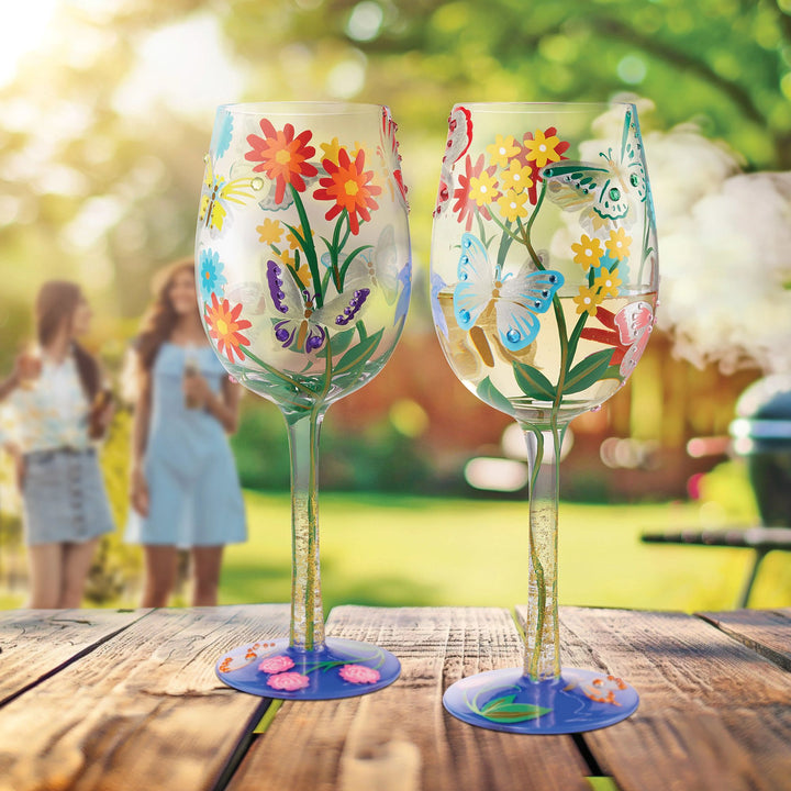 Bejeweled Butterfly Wine Glass by Lolita