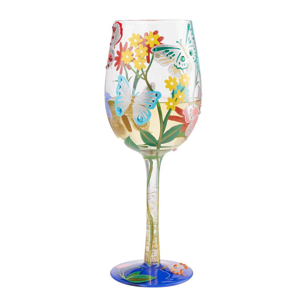 Bejeweled Butterfly Wine Glass by Lolita