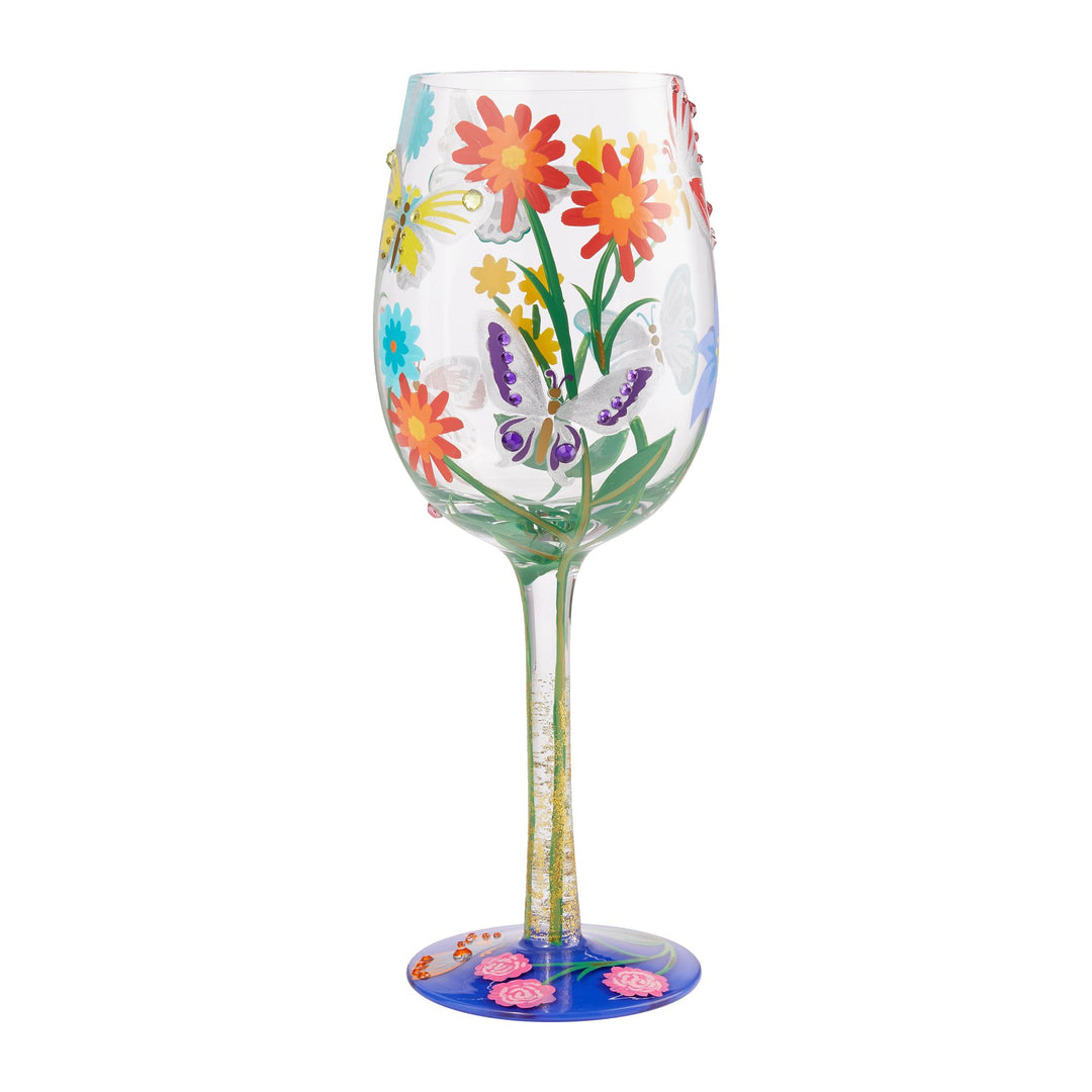 Bejeweled Butterfly Wine Glass by Lolita