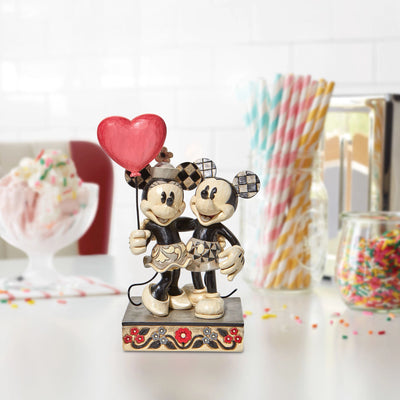 Love is in the Air (Mickey and Minnie Heart Figurine) - Disney Traditions by JimShore