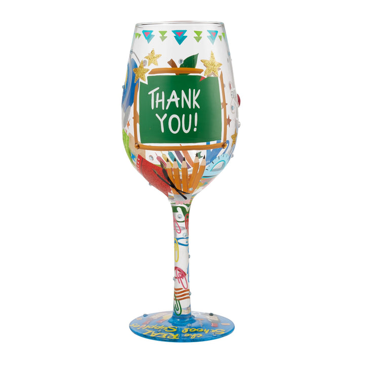 Love Your Teacher Wine Glass