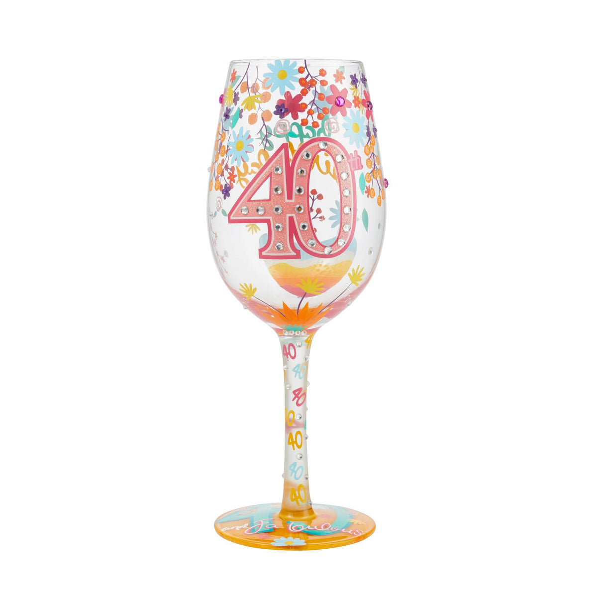 Happy 40th Birthday Glass