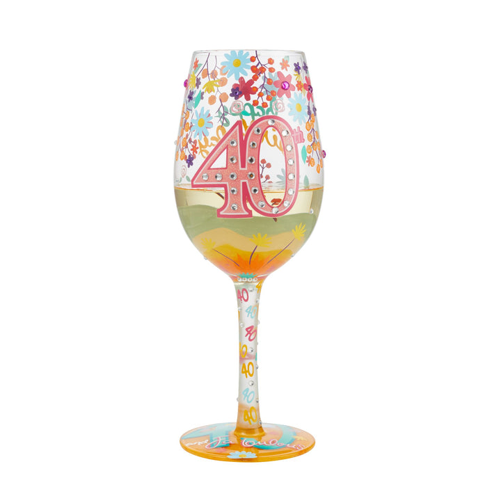 Happy 40th Birthday Wine Glass