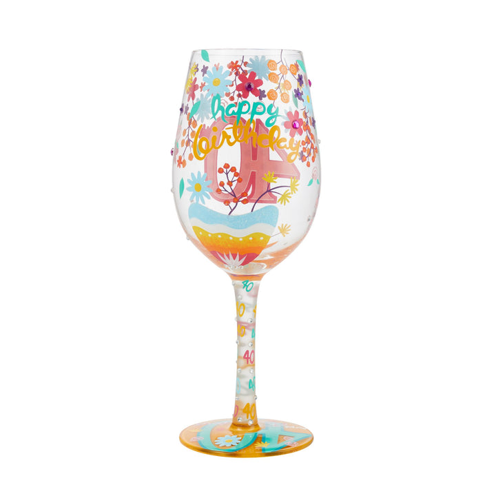 Happy 40th Birthday Wine Glass