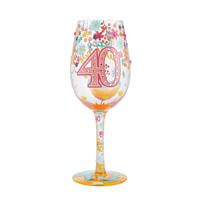 Happy 40th Birthday Wine Glass
