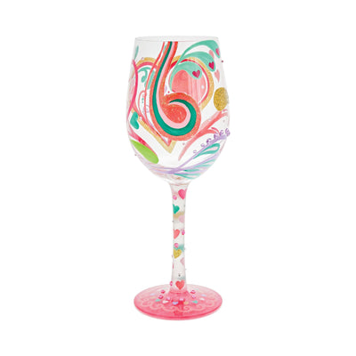 My Hearts - a - Swirl Wine Glass