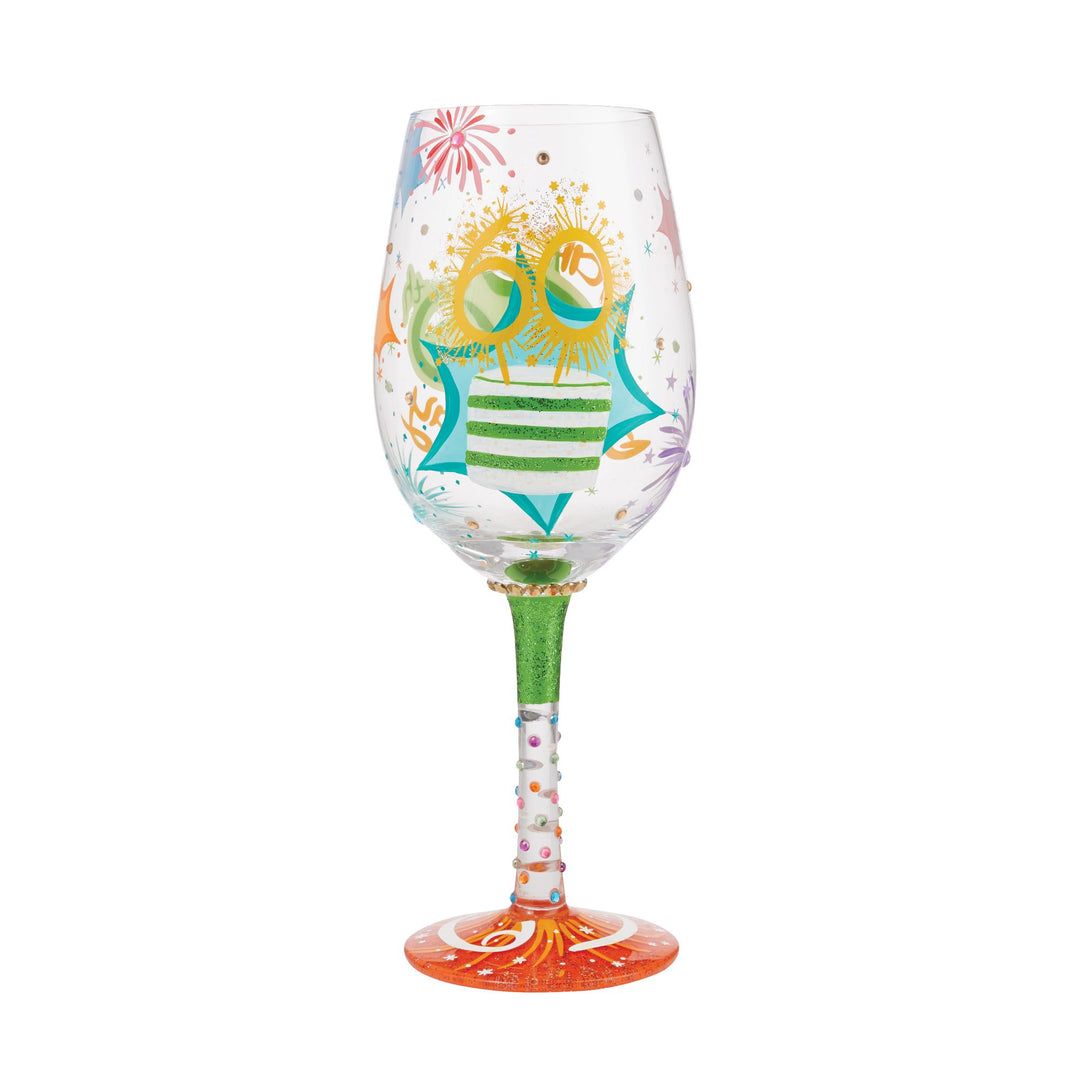 Happy 60th Birthday Wine Glass by Lolita