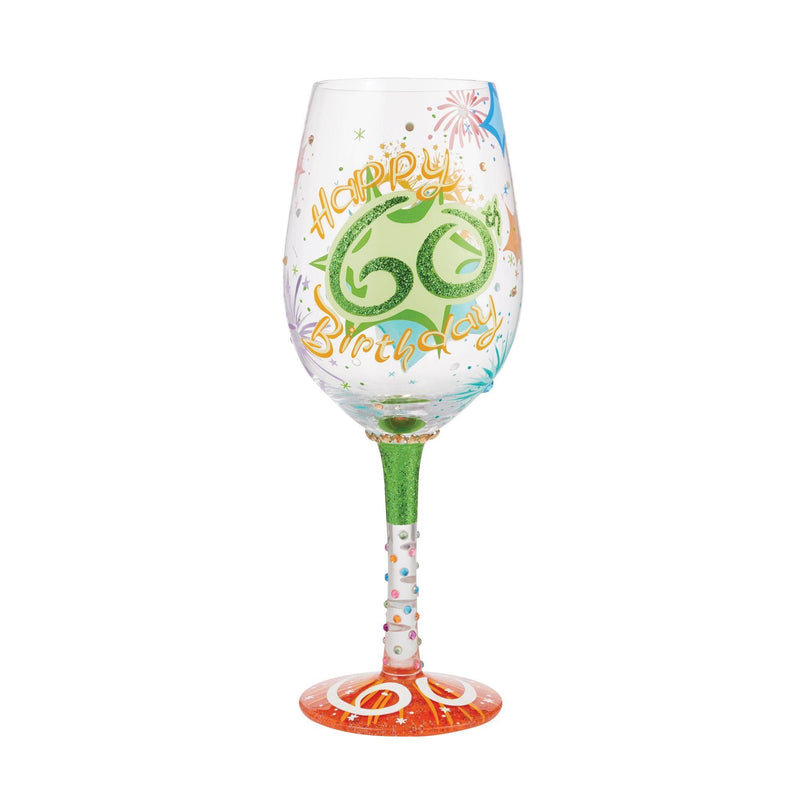 Happy 60th Birthday Wine Glass by Lolita - Enesco Gift Shop