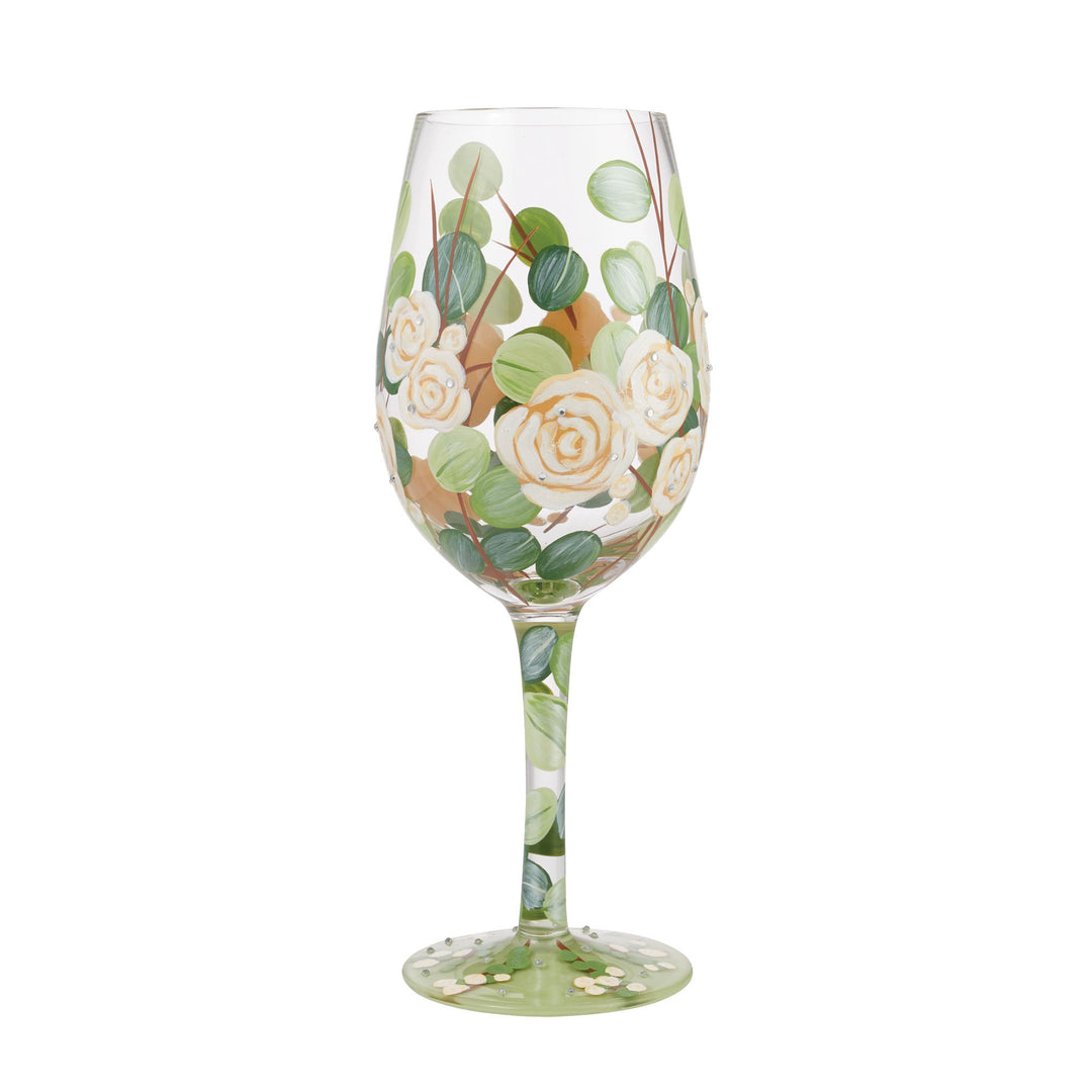 Bouquet in Bloom Wine Glass by Lolita