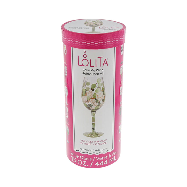 Bouquet in Bloom Wine Glass by Lolita