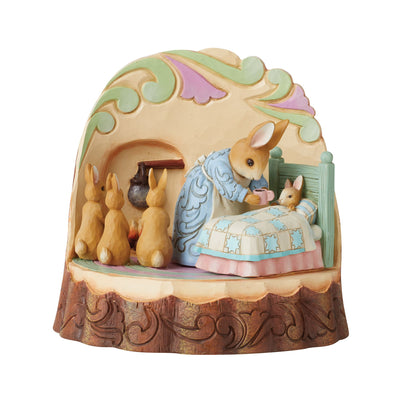 Mrs Rabbit and Bunnies Carved by Heart Figurine - Beatrix Potter by Jim Shore