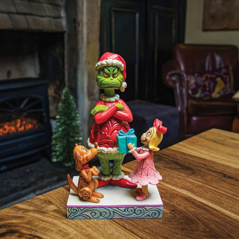 Max and Cindy Lou gifting the Grinch - The Grinch by Jim Shore - Enesco Gift Shop