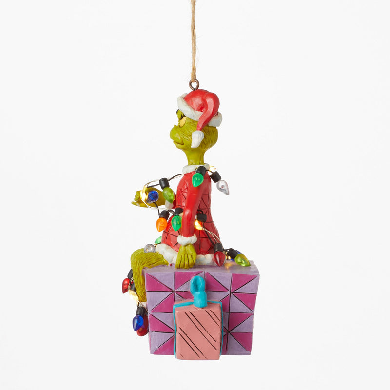 The Grinch Wrapped in Lights Hanging Ornament - The Grinch by Jim Shore - Enesco Gift Shop