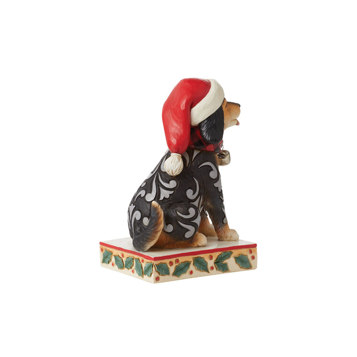 Highland Glen Dog in Santa Hat Figurine - Heartwood Creek by Jim Shore