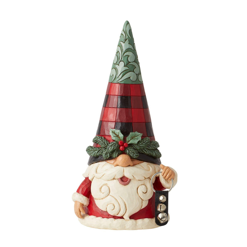 Highland Glen Gnome with Sleigh Bells Figurine - Heartwood Creek by Jim Shore - Enesco Gift Shop