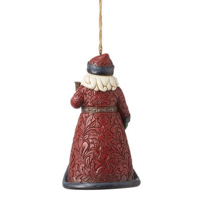 Holiday Manor Santa with Bell Hanging Ornament - Heartwood Creek by Jim Shore - Enesco Gift Shop