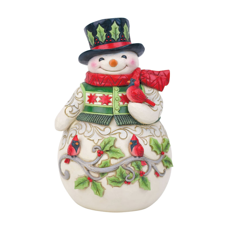 Snowman with Cardinal Figurine - Heartwood Creek by Jim Shore