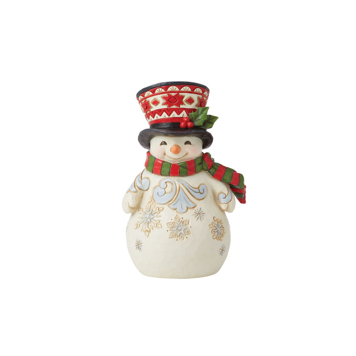 Pint Sized Snowman with Large Hat Figurine - Heartwood Creek by Jim Shore