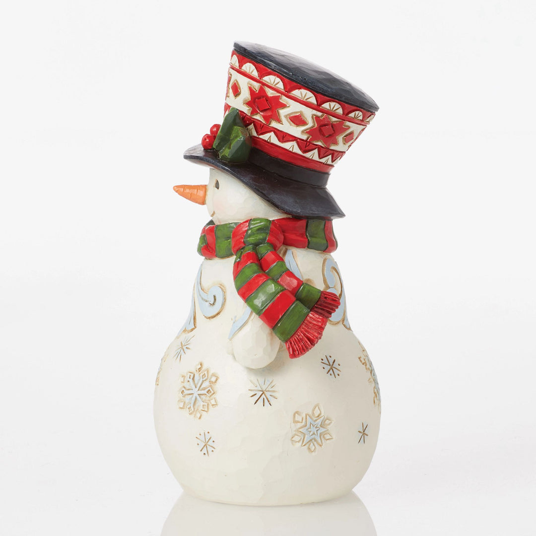 Pint Sized Snowman with Large Hat Figurine - Heartwood Creek by Jim Shore