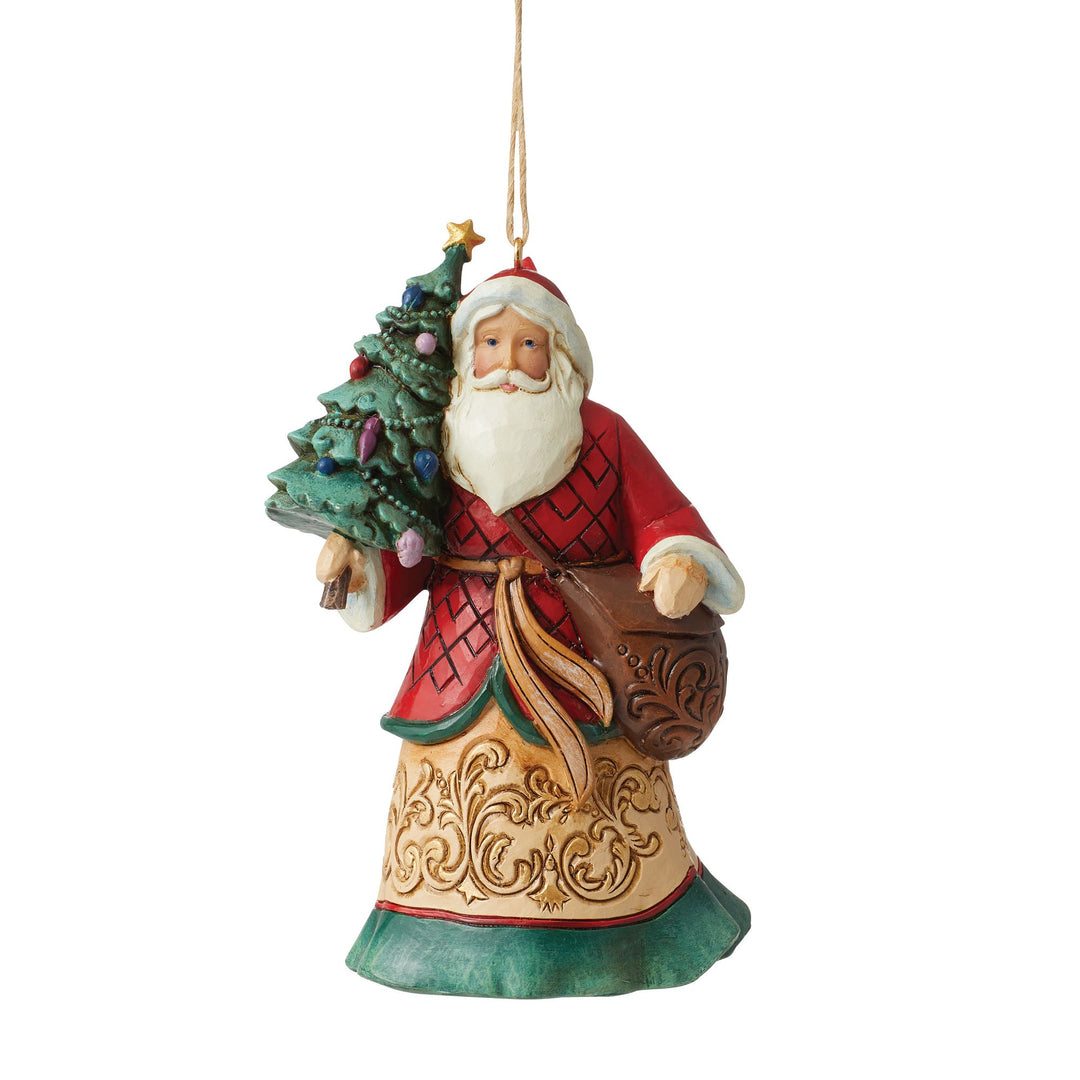 Santa with Tree Hanging Ornament - Heartwood Creek Jim Shore