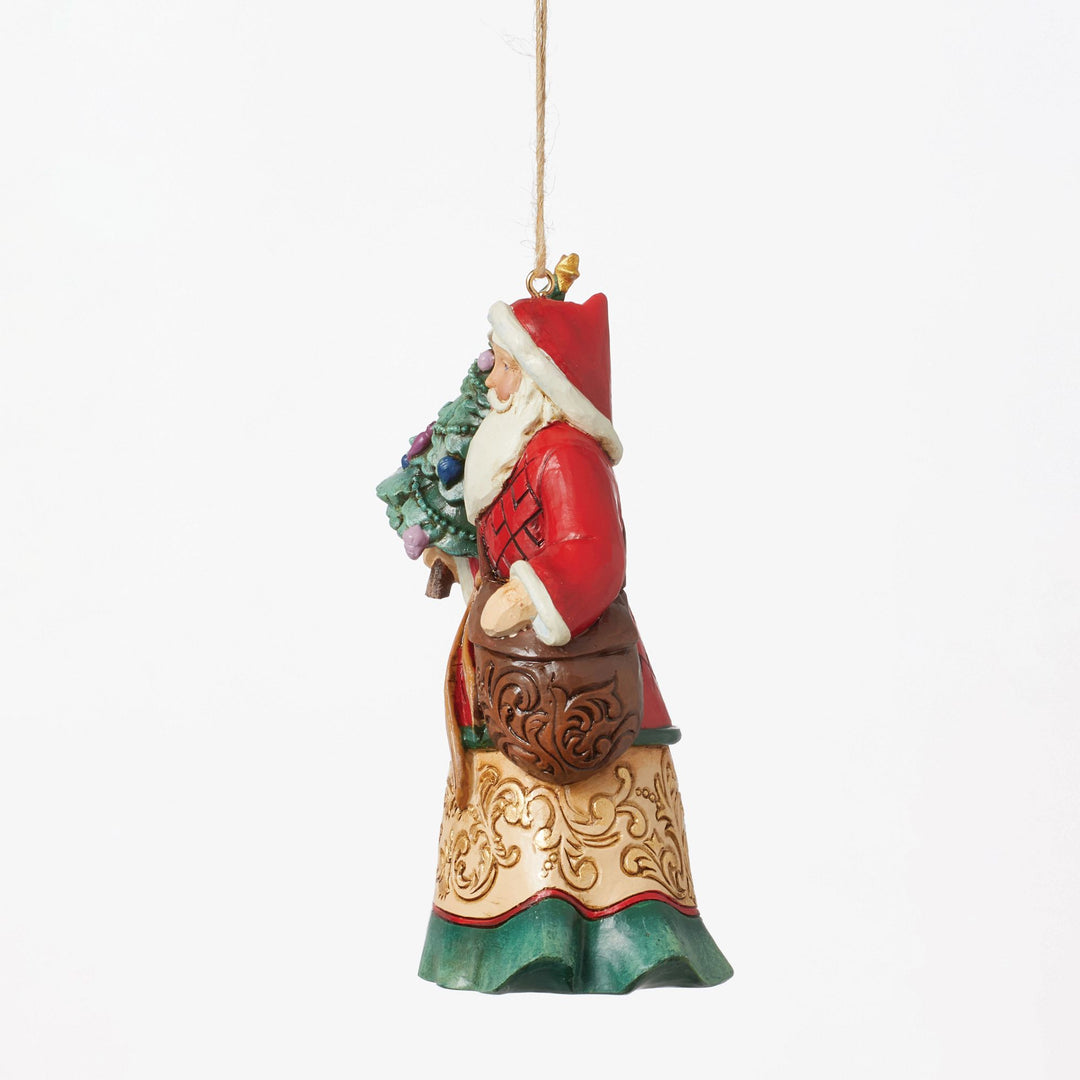 Santa with Tree Hanging Ornament - Heartwood Creek Jim Shore