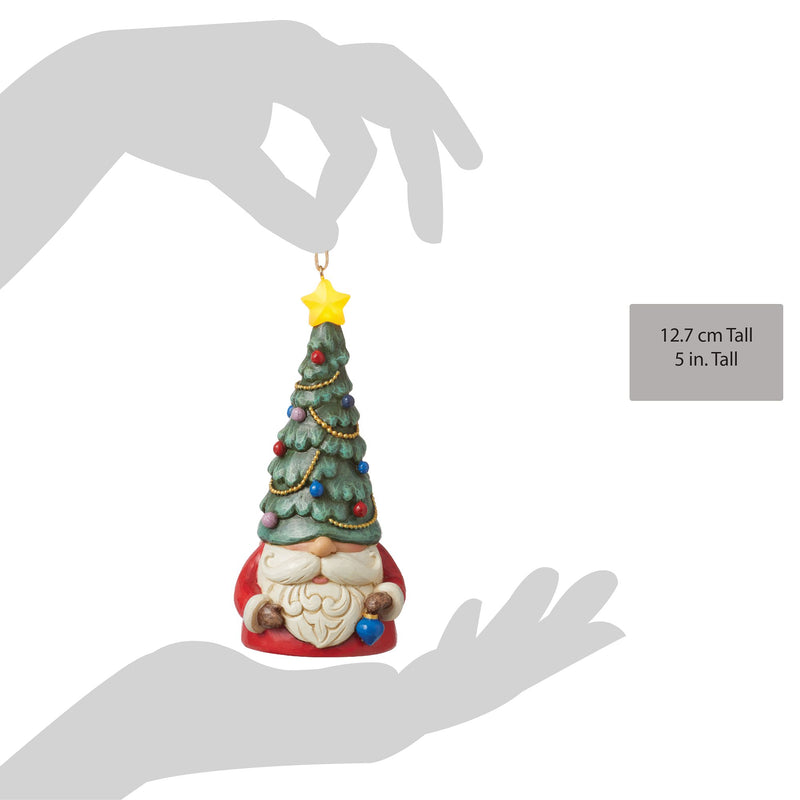 Gnome with LED Christmas Hat Hanging Ornament - Heartwood Creek Jim Shore