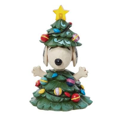 All Lit up| (Snoopy Dressed as a Christmas Tree Figurine) - Peanuts by Jim Shore - Enesco Gift Shop