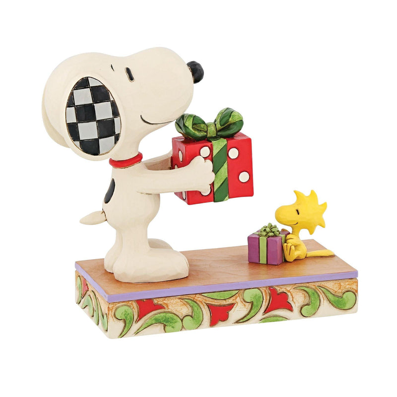 Christmas Exchange (Snoopy and Woodstock Giving Gifts Figurine) - Peanuts by JimShore - Enesco Gift Shop