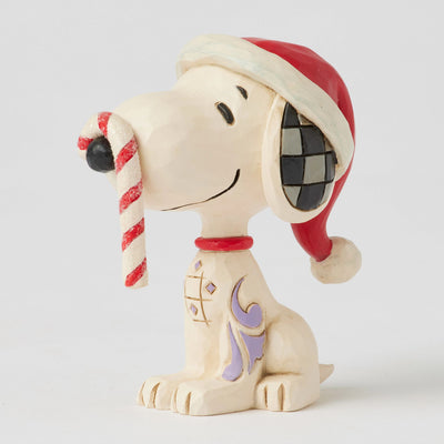 Snoopy Glitter Candy Cane Mini Figurine - Peanuts by Jim Shore - Enesco Gift Shop