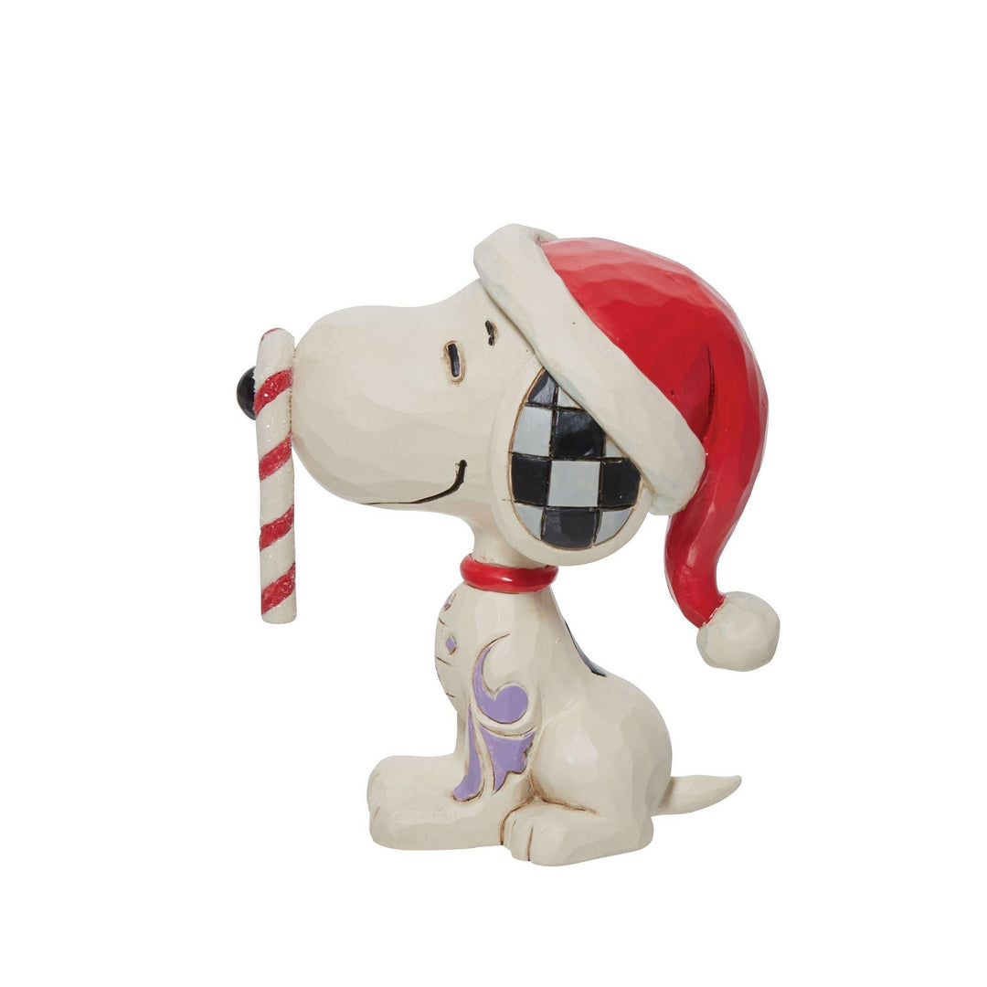 Snoopy Glitter Candy Cane Mini Figurine - Peanuts by Jim Shore - Enesco Gift Shop