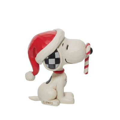 Snoopy Glitter Candy Cane Mini Figurine - Peanuts by Jim Shore - Enesco Gift Shop