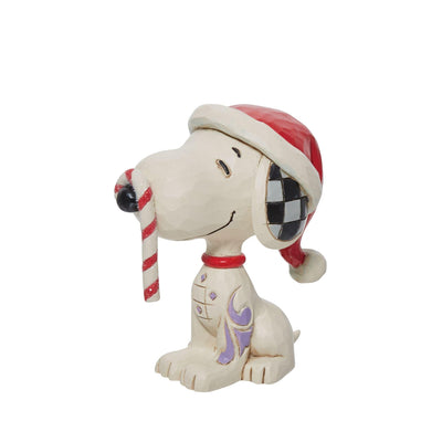 Snoopy Glitter Candy Cane Mini Figurine - Peanuts by Jim Shore - Enesco Gift Shop