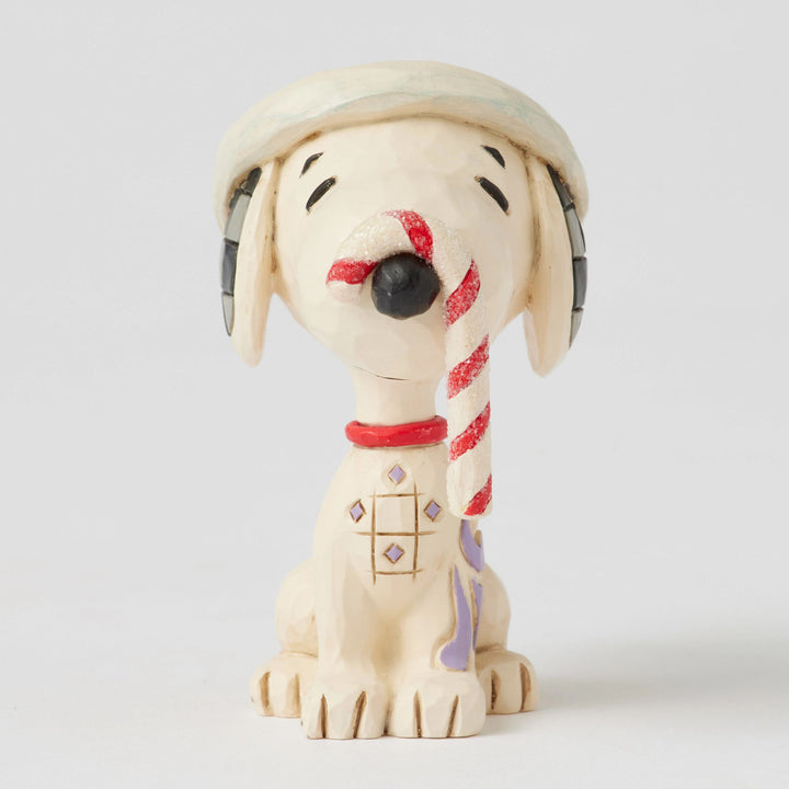 Snoopy Glitter Candy Cane Mini Figurine - Peanuts by  Jim Shore