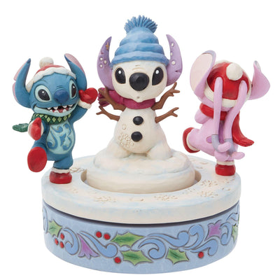 Snowy Shenanigans (Stitch & Angel Rotating Figurine) - Disney Traditions by JimShore - Enesco Gift Shop