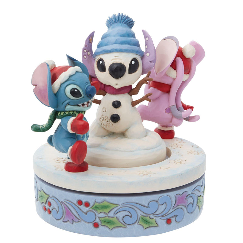 Snowy Shenanigans (Stitch & Angel Rotating Figurine) - Disney Traditions by JimShore - Enesco Gift Shop