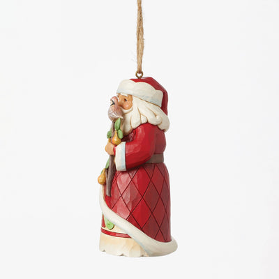 Santa Holding a Partridge in a Pear Tree Hanging Ornament - World Wide Event 2023 - Heartwood Creek by Jim Shore